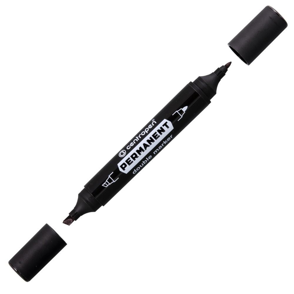Centropen popisovač 1666 Permanent Double oboustranný černý