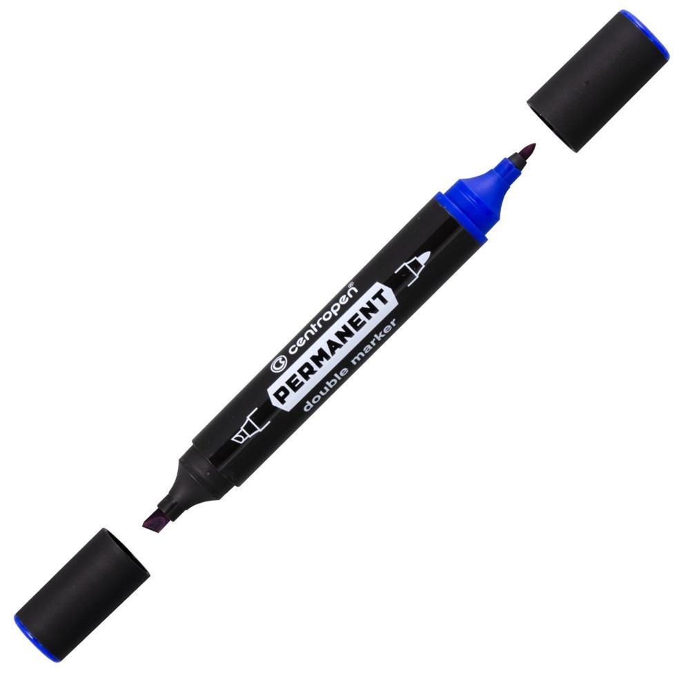 Centropen popisovač 1666 Permanent Double oboustranný modrý