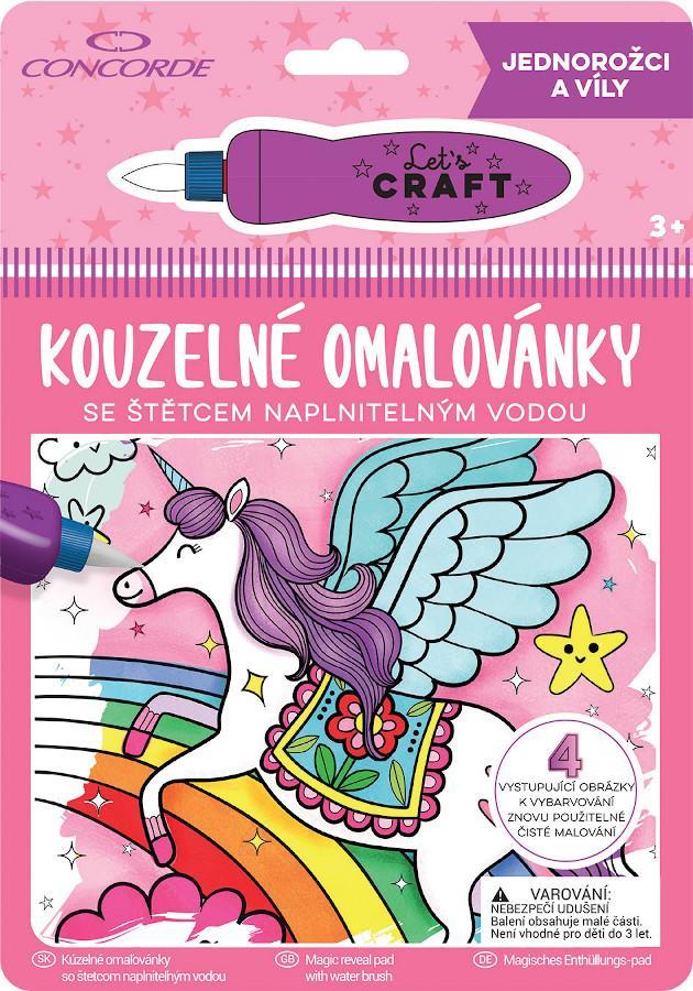 Kouzelné "vodní" omalovánky Jednorožci a víly - 4 strany