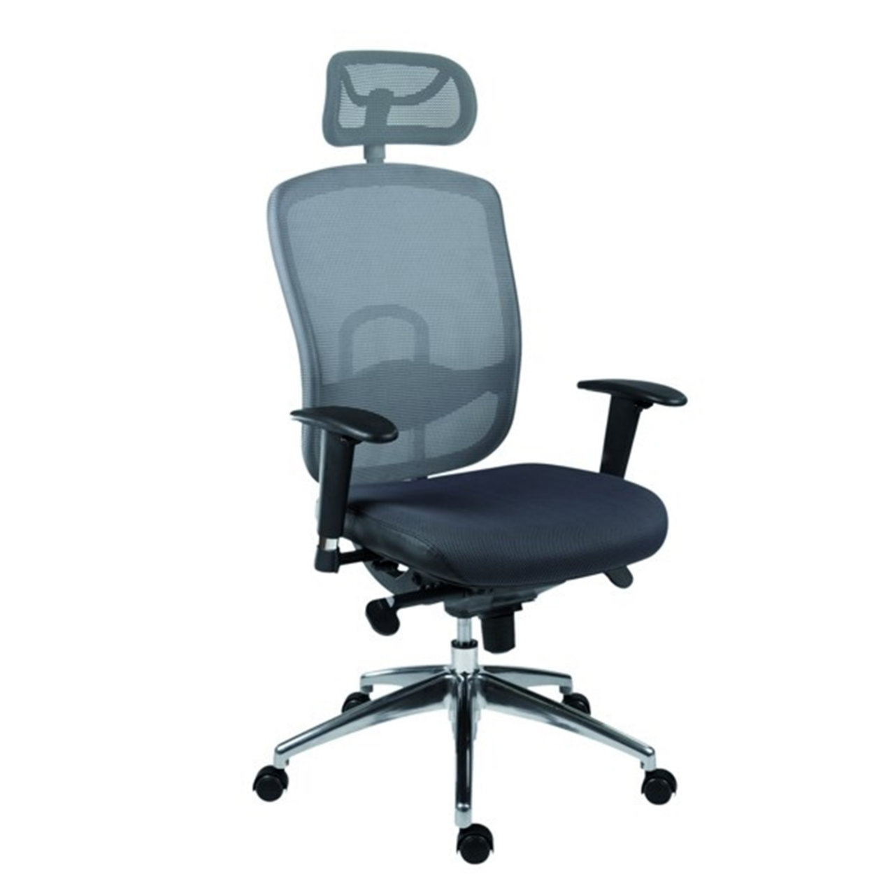 Kancelářská židle Oklahoma s opěrkou hlavy šedá