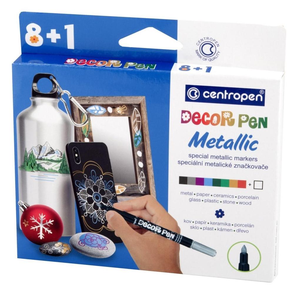 Popisovač 2737 Decor Pen Metallic sada 9 barev na kov, keramiku, kameny, papír a další