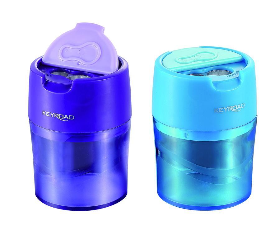 Ořezávátko Keyroad plast 2 otvory + zásobník Robby duo, mix