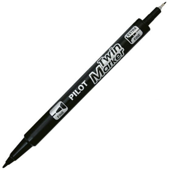 Pilot popisovač 4912 Twin marker černý