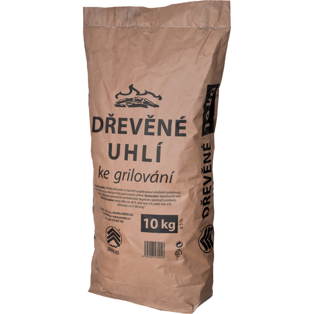 Uhlí dřevěné 10kg ke grilování