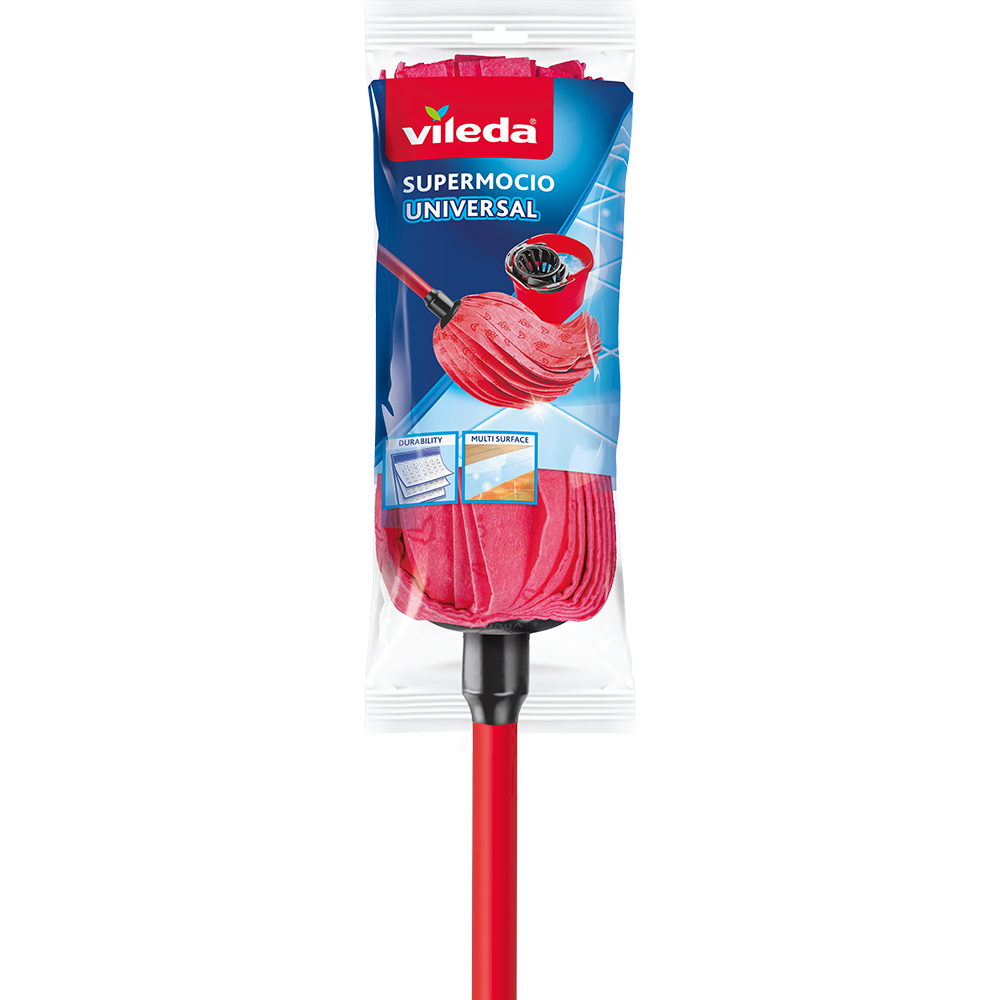 Mop VILEDA Supermocio třásňový + tyč 125 cm (sada tyč + mop)