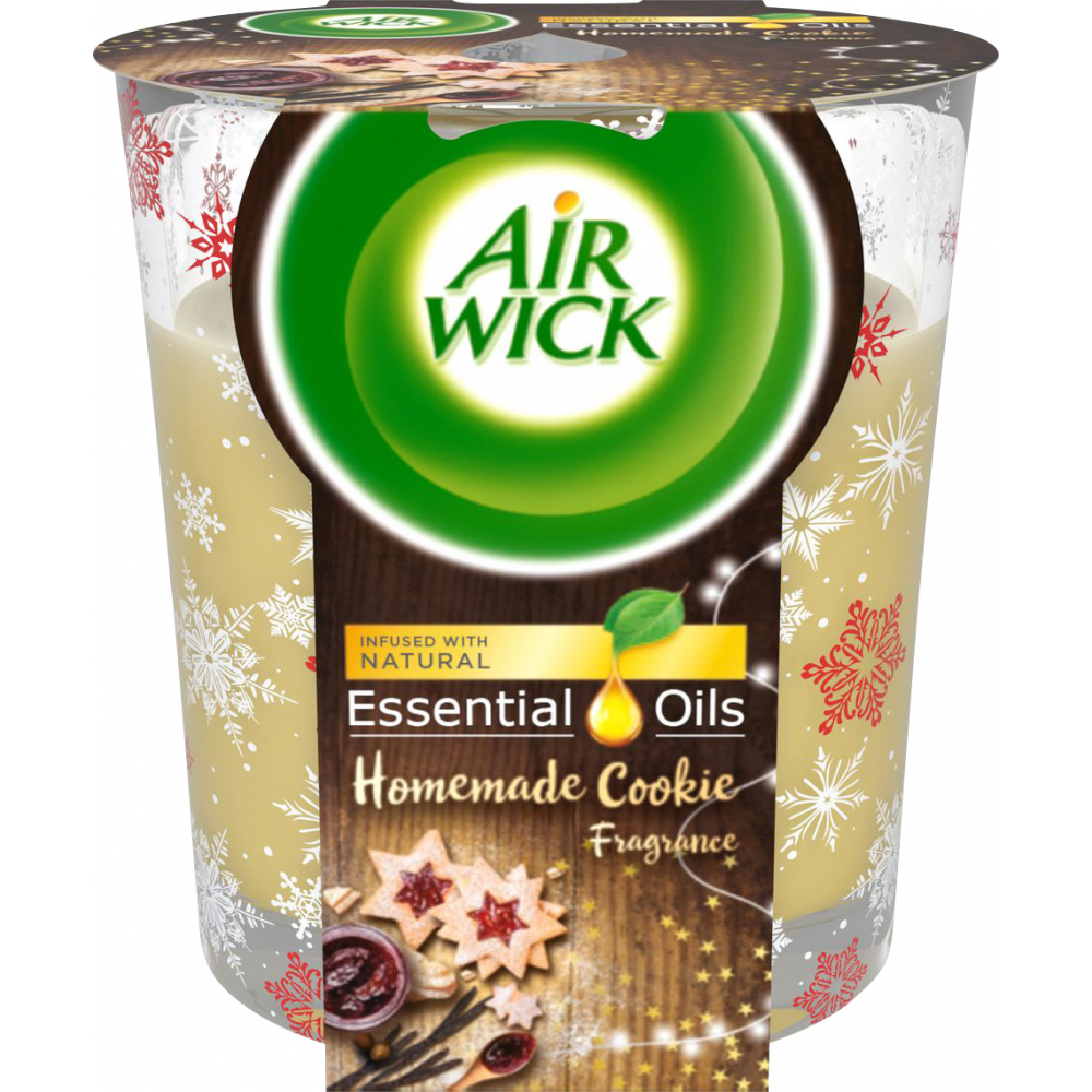 Air Wick vonná svíčka Essential Oils Fresh vanilkové cukroví , 105 g