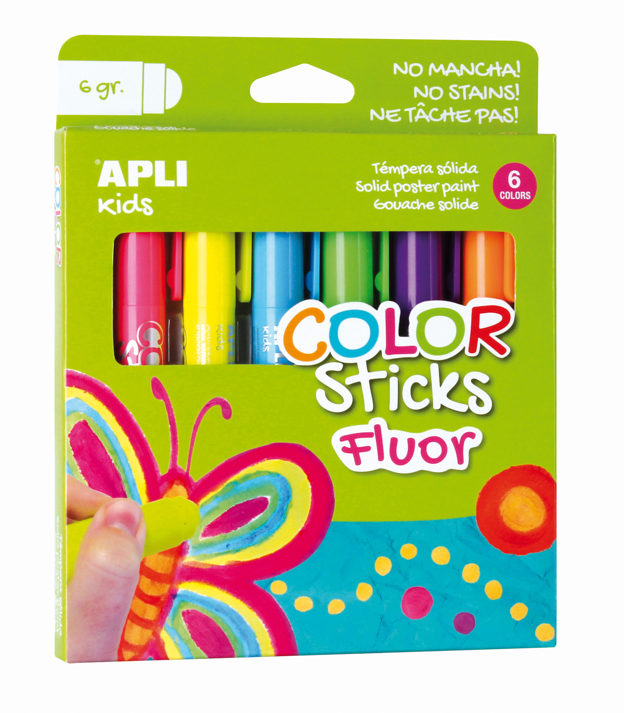 APLI temperové barvy suché, 6 neonových barev