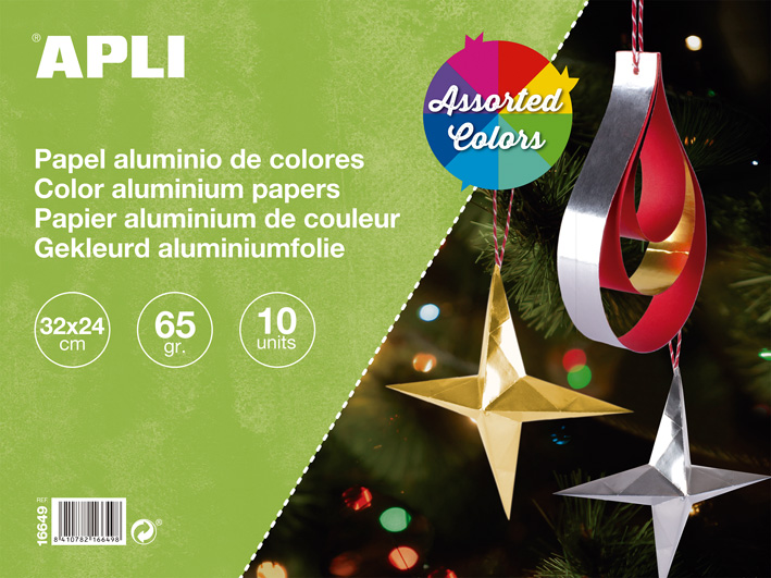 Papír APLI metalický - blok 10listů A4 mix barev