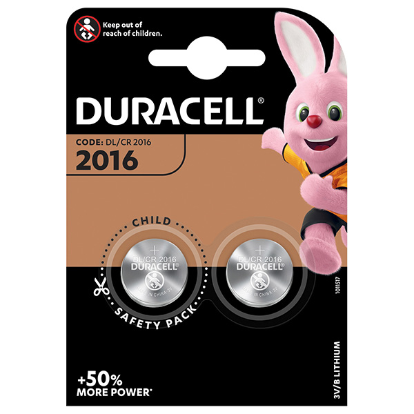 Baterie lithiová Duracell CR2016 / 2 ks