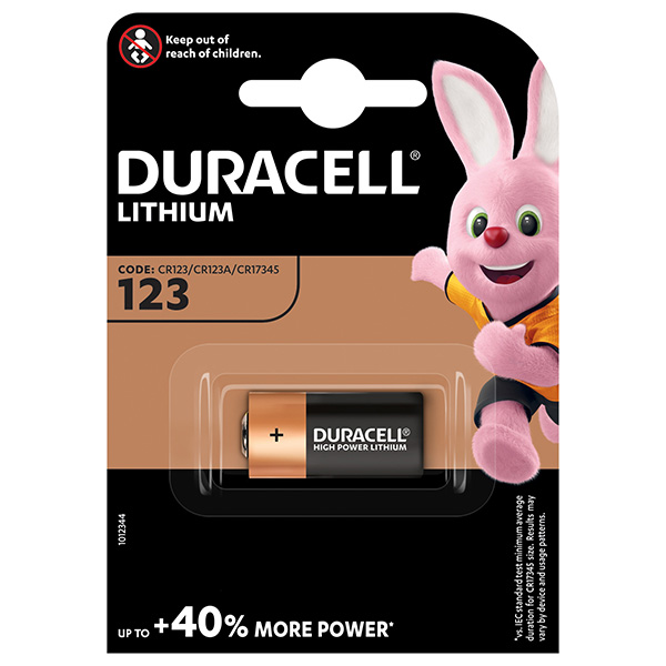 Baterie lithiová Duracell CR123A, CR23, DL123A / 1 ks