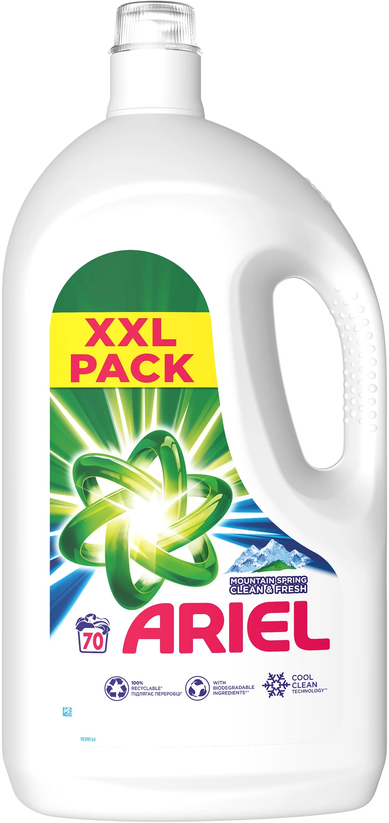 Ariel prací gel 70 PD, 3,5l Mountain spring (bílé i barevné prádlo)