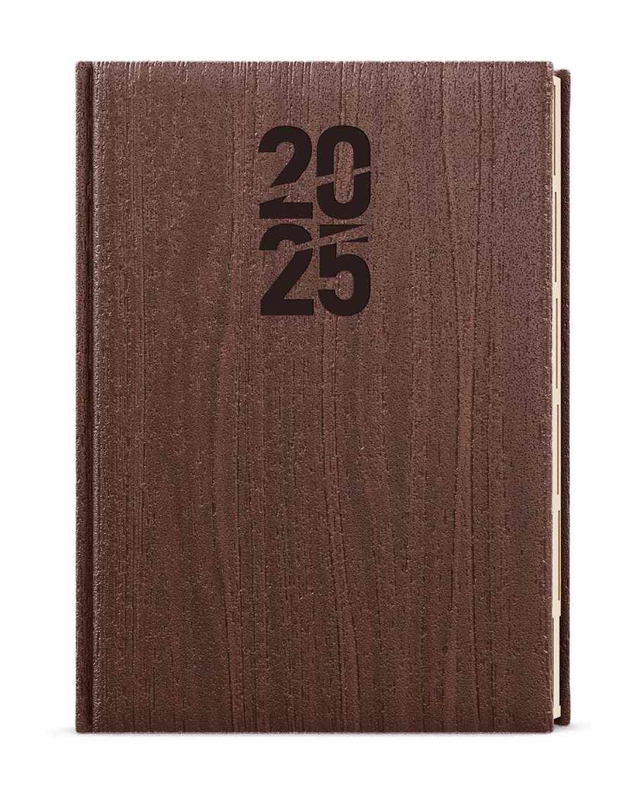 Diář denní Ctirad s výsekem krémový papír Wood A5 hnědý