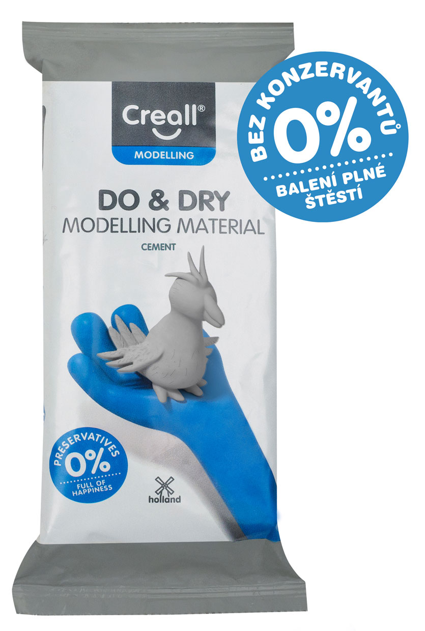 Modelovací hmota Creall Do&Dry samotvrdnoucí 500g šedý cement hypoalergenní