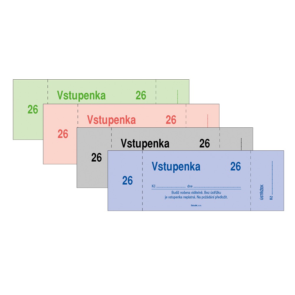 Tisk.Bločkové vstupenky 1-100 čísel Bal.