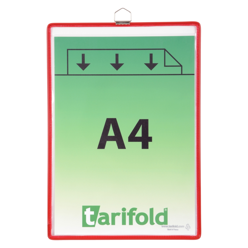 Tarifold rámeček s kapsou a očkem,A4, na výšku, červený /5ks