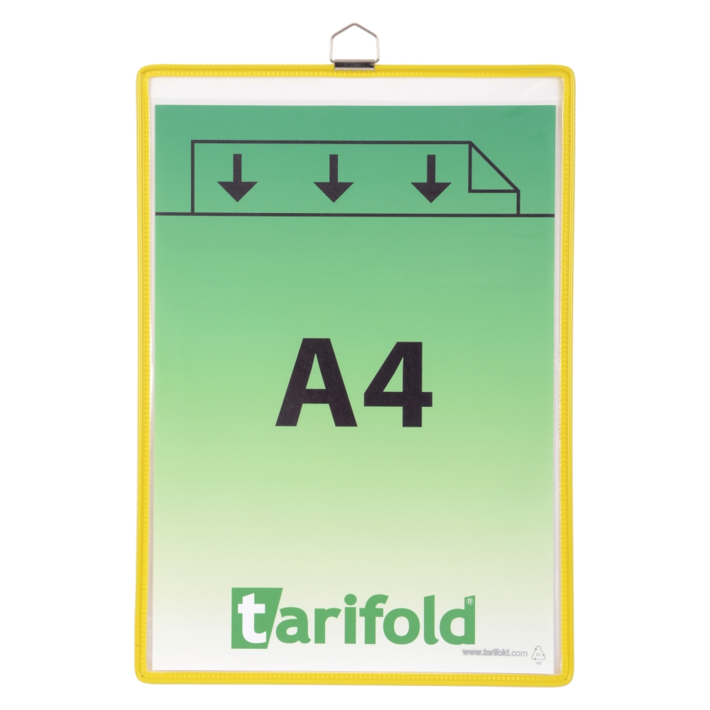 Tarifold rámeček s kapsou a očkem,A4, na výšku, žlutý /5ks