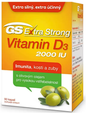 GS Extra Strong Vitamin D3 2000 IU 90 kapslí