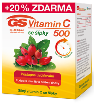 GS Vitamín C s postupným uvolňováním 500 mg 60 tablet