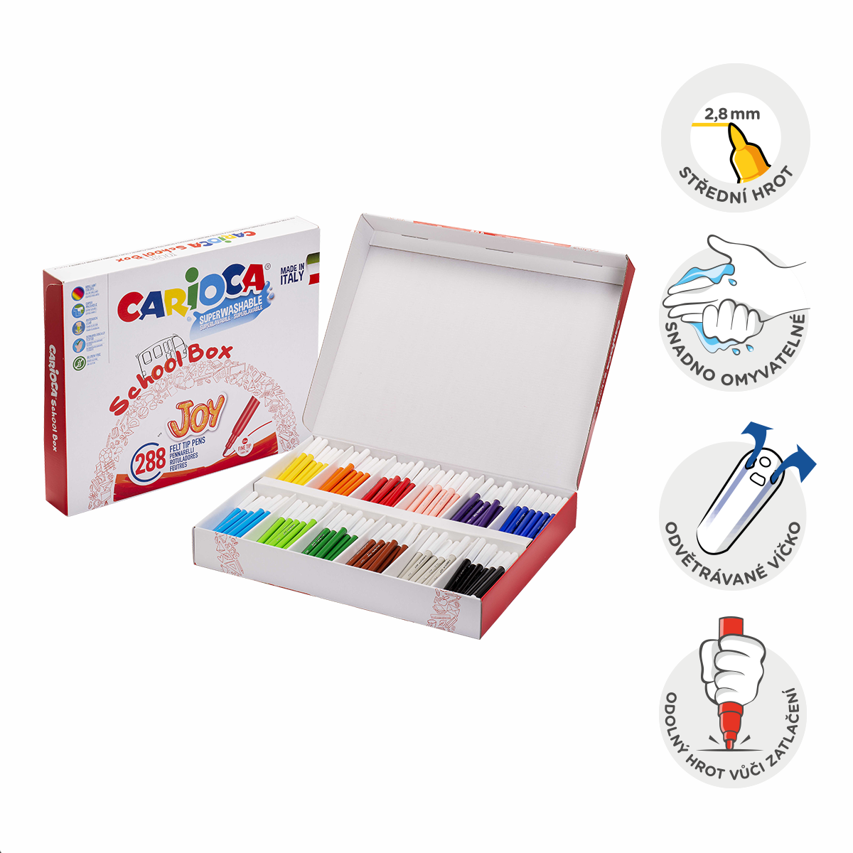 Fixy Carioca Joy, školní balení, box, 288 ks