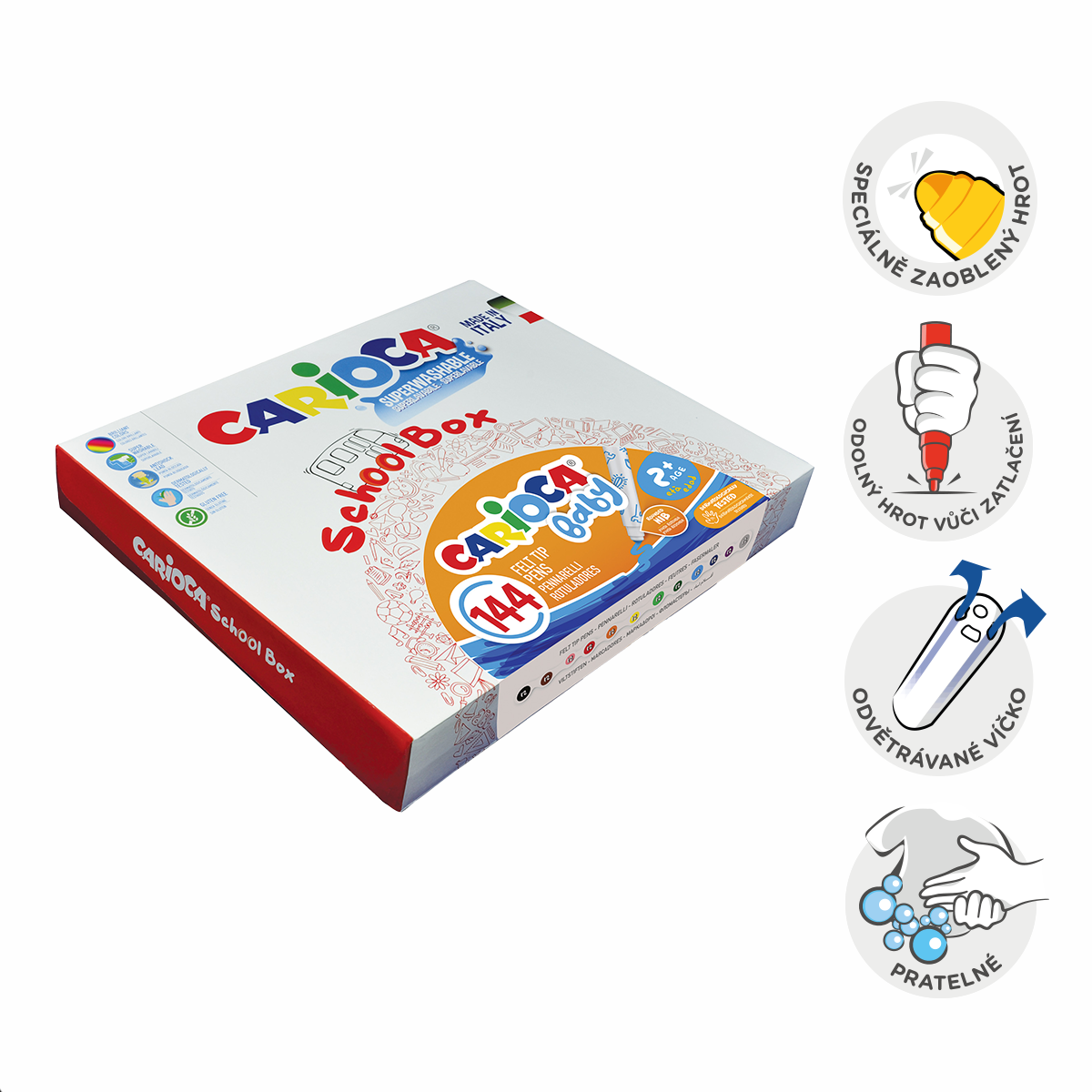 Fixy Carioca Baby 2+, kulatý hrot, box ,144 ks