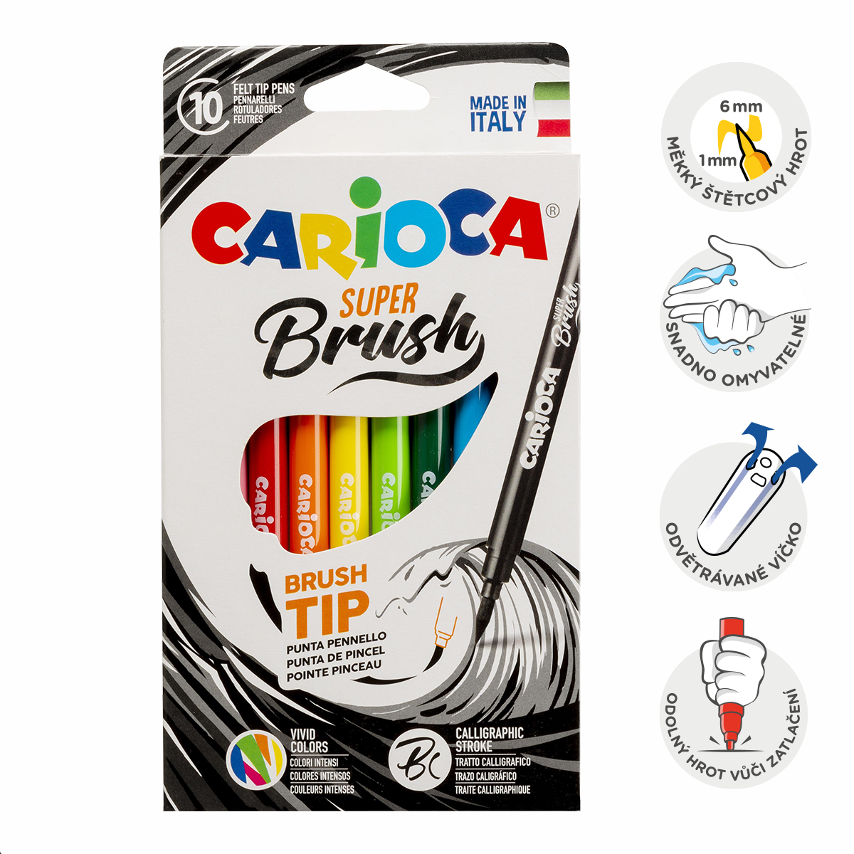 Fixy Carioca štětcové 10 ks