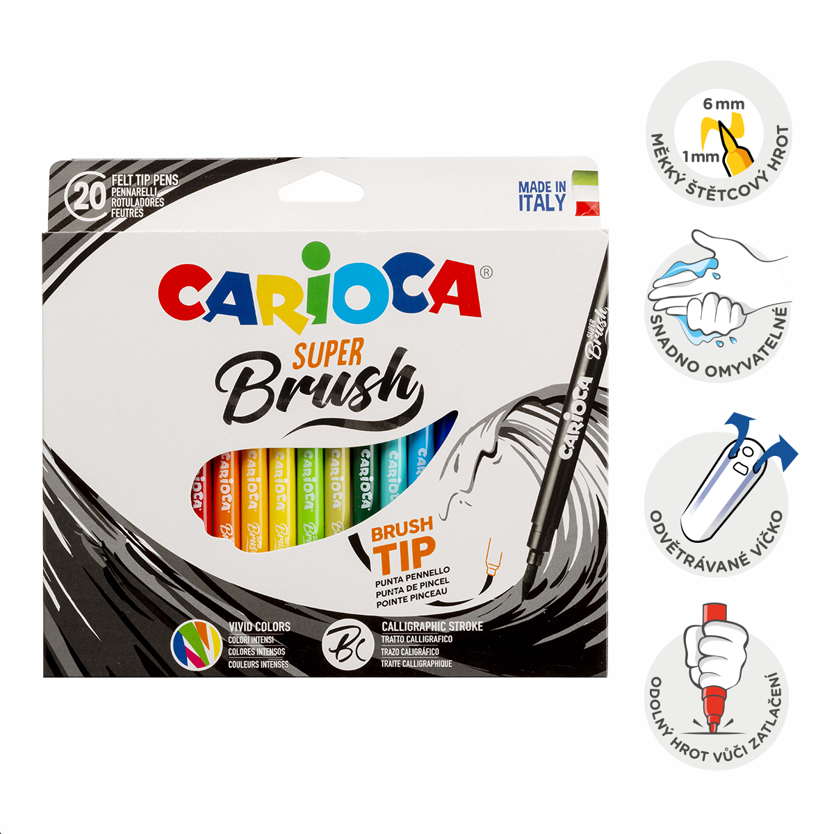 Fixy Carioca štětcové 20 ks