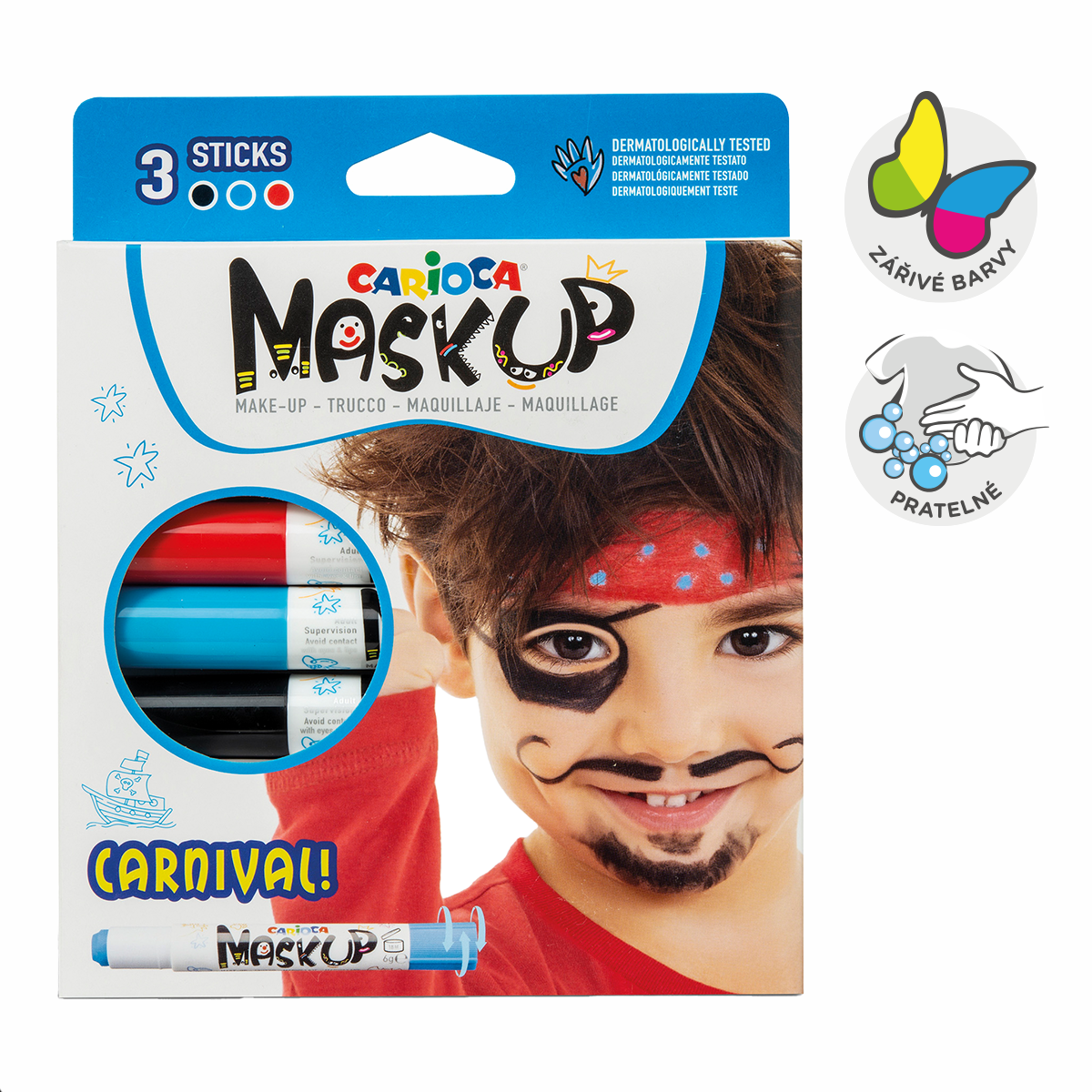 Obličejové barvy v tyčince Carnival, Carioca 3 ks