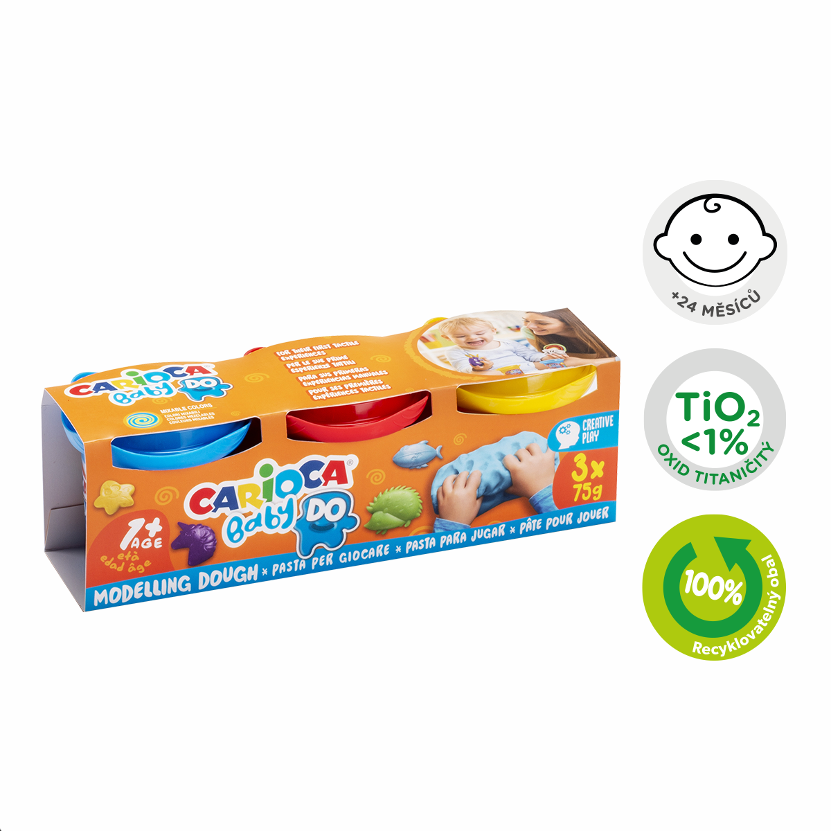 Modelovací hmota Carioca  Baby Do 1+, 3 × 75g