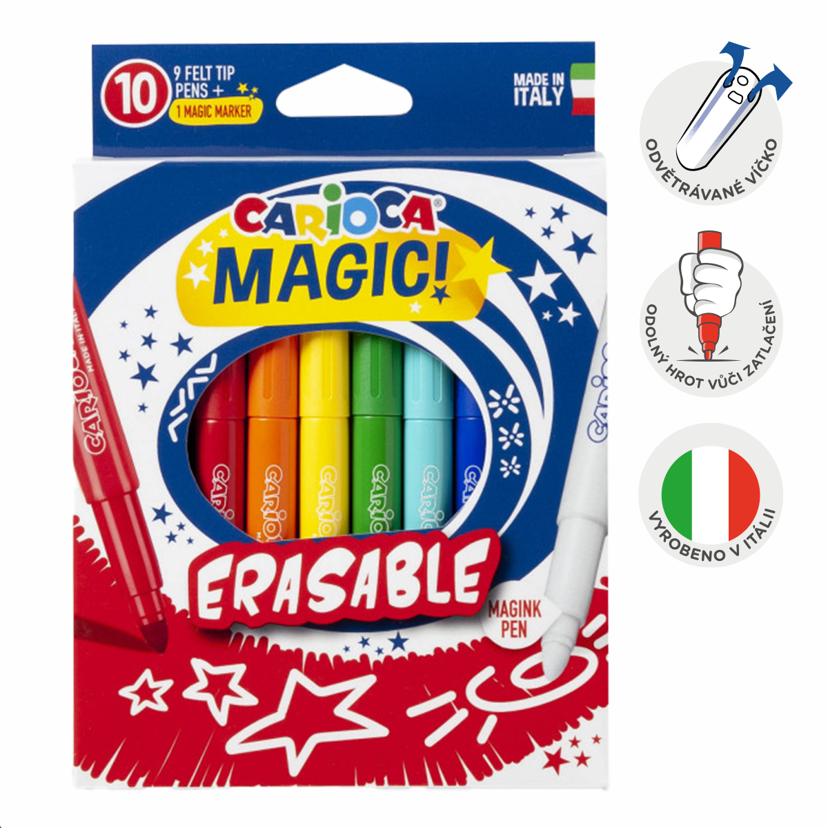 Fixy Carioca magické smazatelné, 10 ks, mix barev