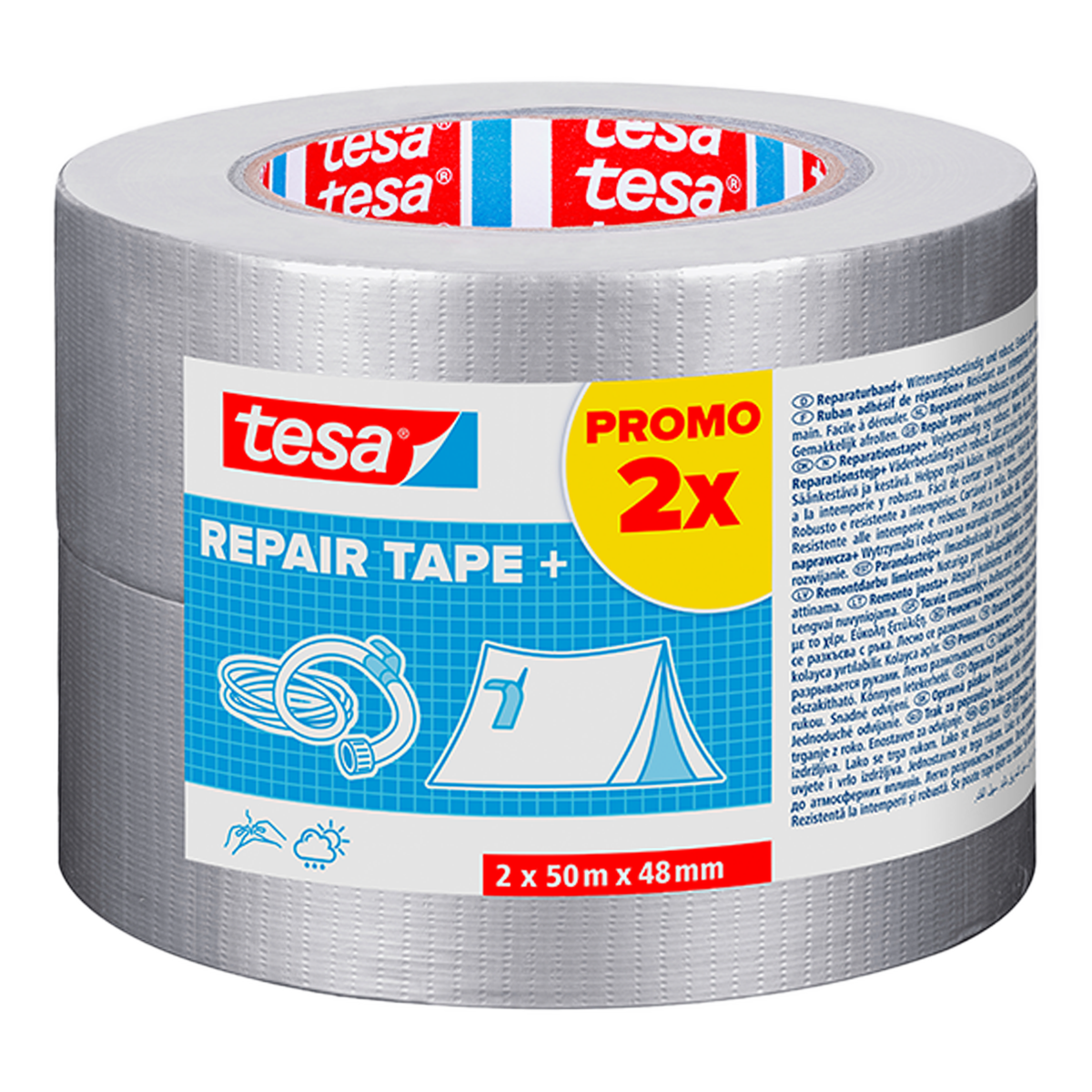 Tesa textilní opravná páska 50m × 48 mm, silně lepivá / 2 ks