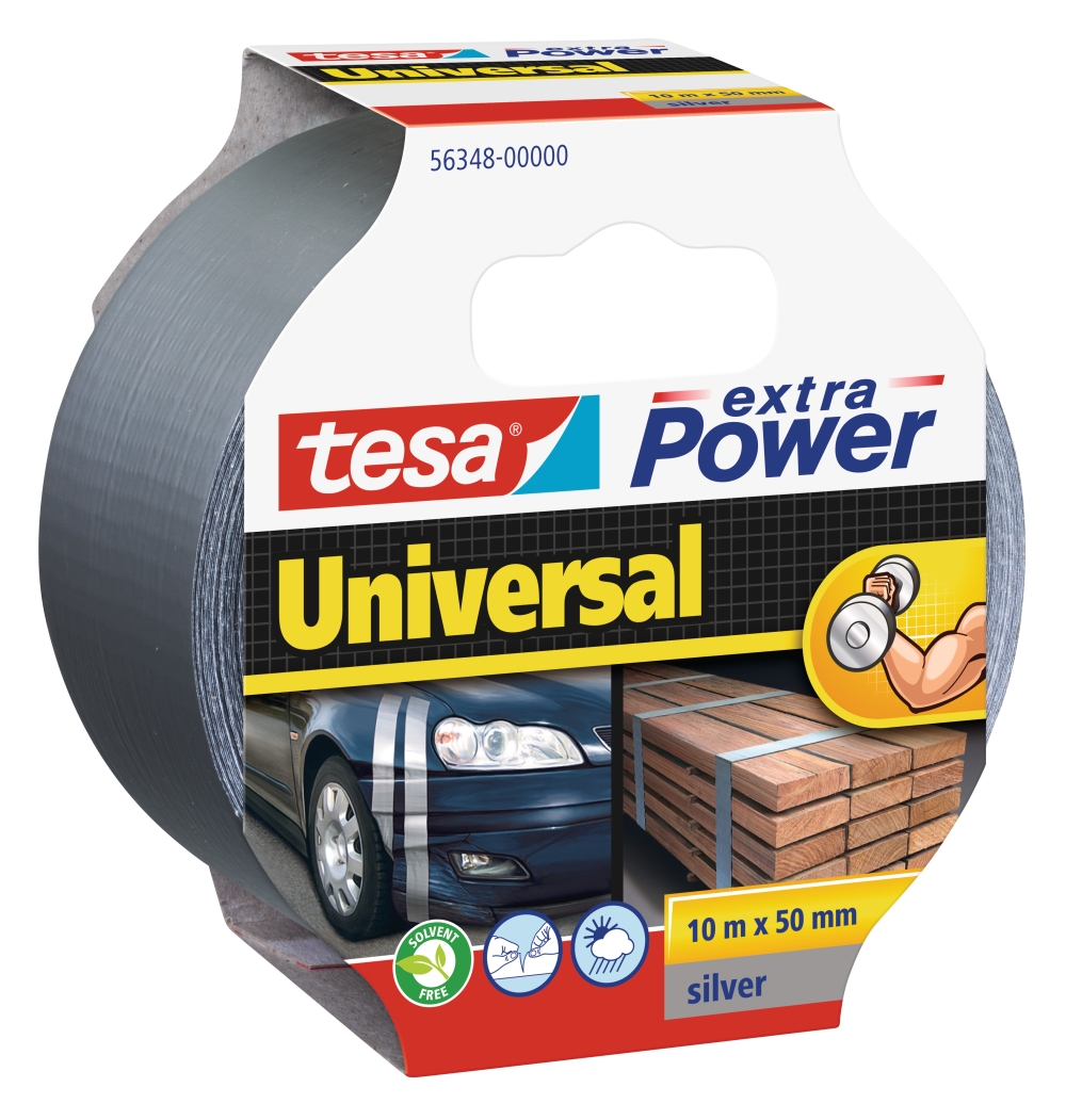 Tesa páska Extra Power Universal,10 m x 50 mm, textilní, stříbrná