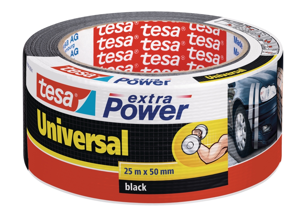 Tesa kobercová páska Extra Power černá, 25 m x 50 mm, textilní