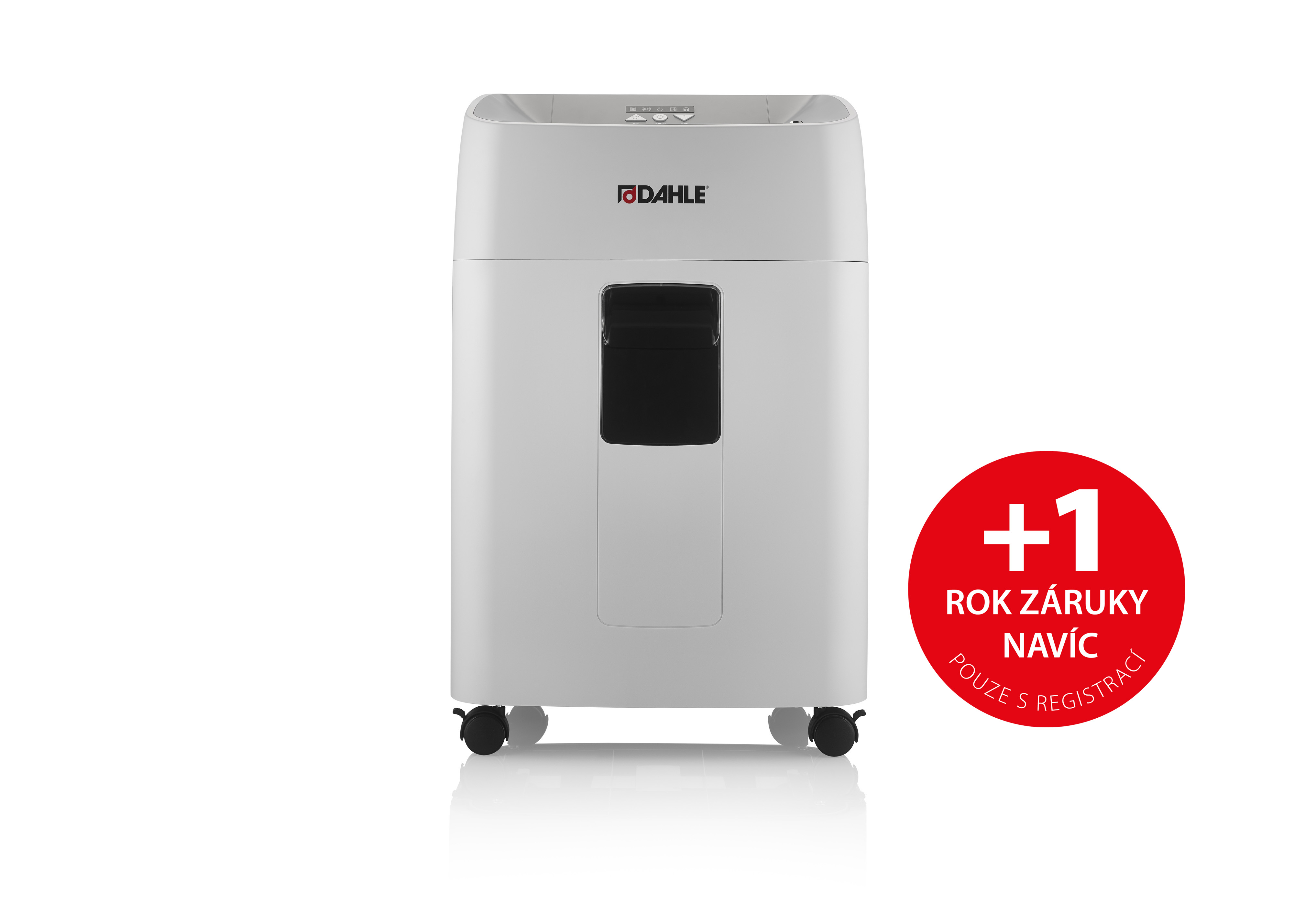 Skartovač DAHLE ShredMATIC® 300, 14/300 listů, 4 x 15 mm, 40 l, s podavačem