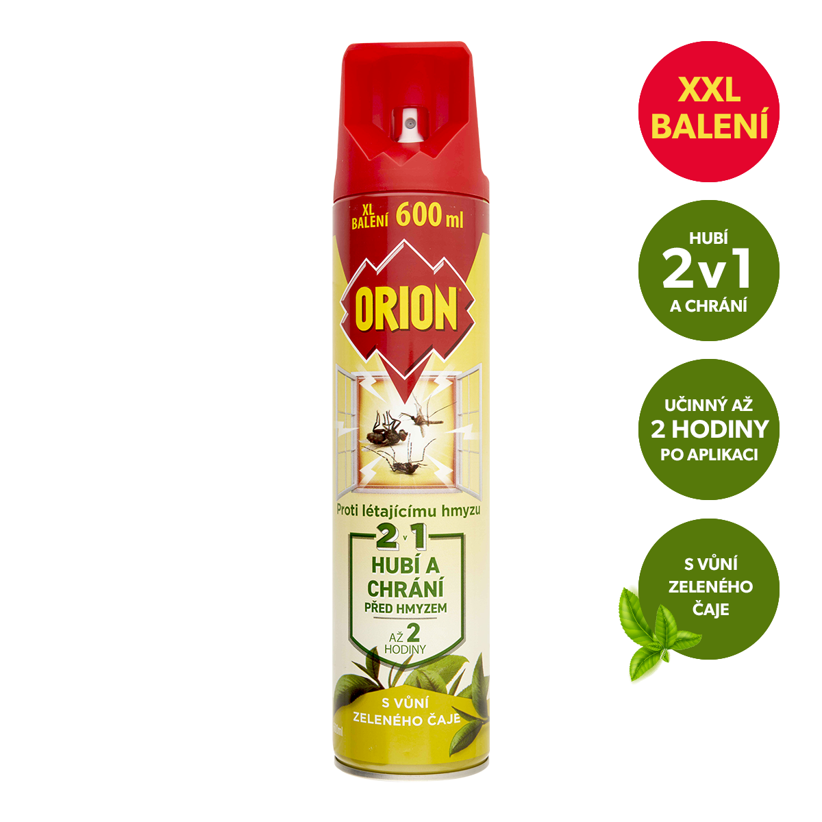 Orion sprej 2v1 proti létajícímu hmyzu, 600 ml, zelený čaj