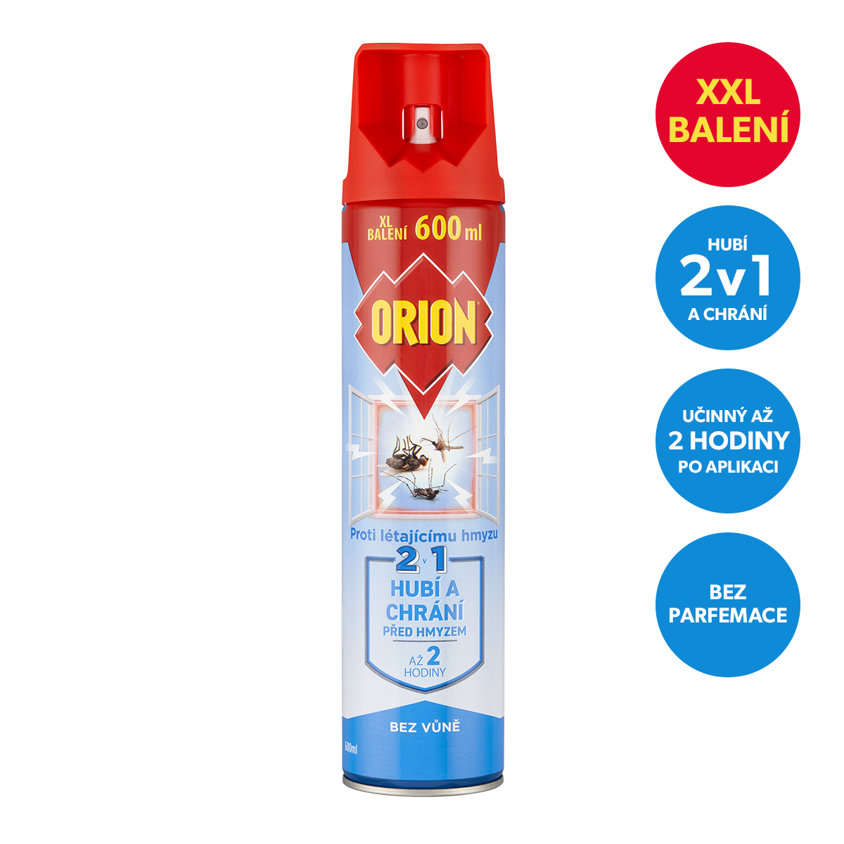 Orion sprej 2v1 proti létajícímu hmyzu, 600 ml, bez vůně