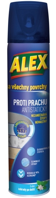 ALEX proti prachu na všechny povrchy aerosol, 400 ml modrý, antistatický