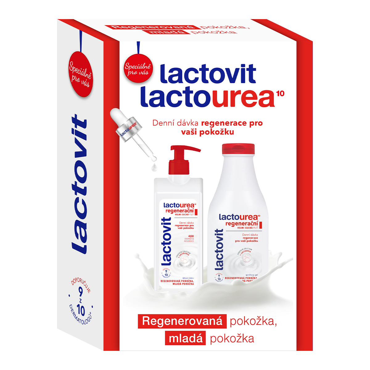 Lactovit dárková sada sprchový gel REGENERAČNÍ 500ml + tělové mléko 400ml