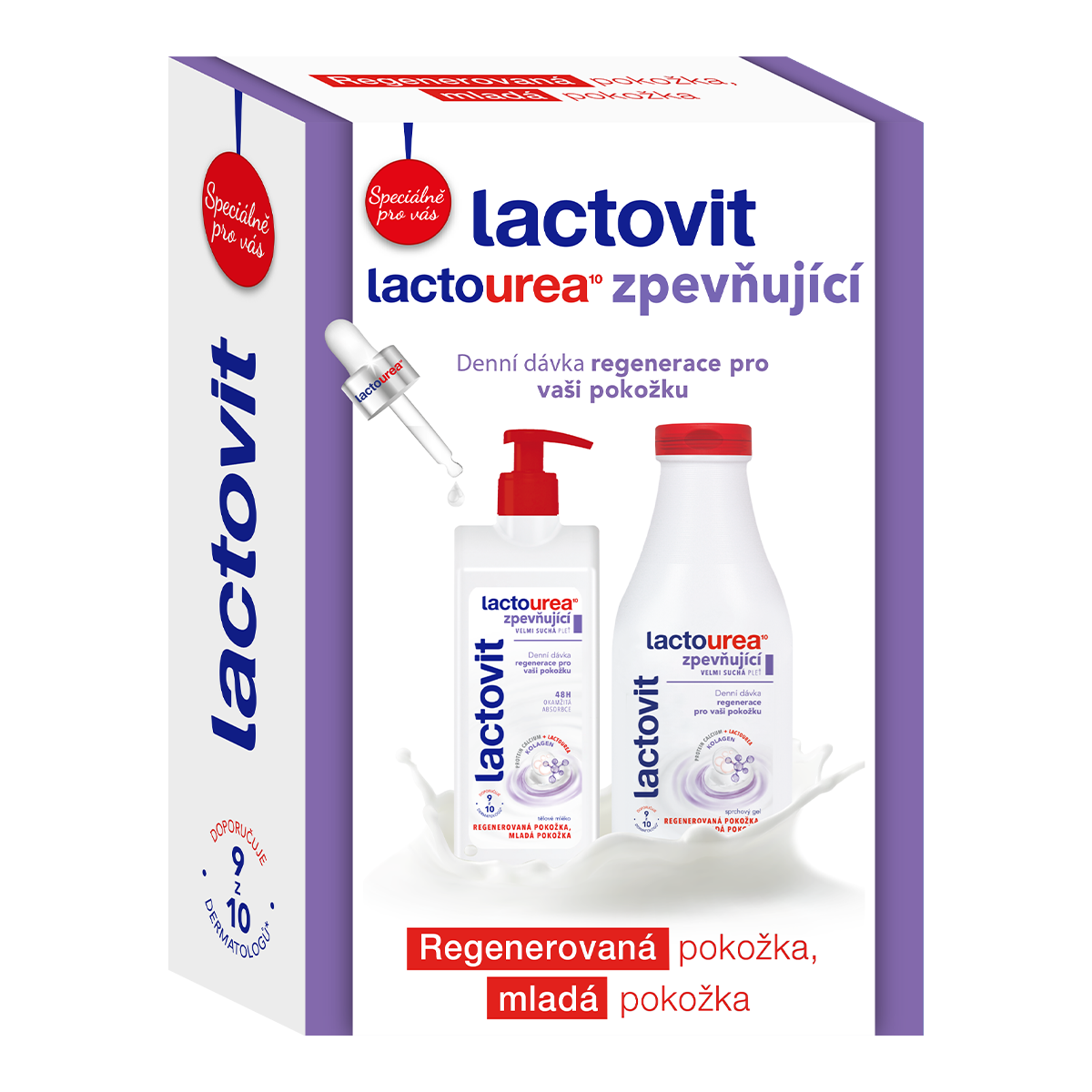 Lactovit dárková sada sprchový gel ZPEVŇUJÍCÍ 500ml + tělové mléko 400ml