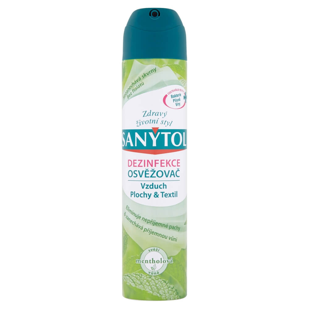 Osvěžovač a dezinfekce vzduchu/textilu Sanytol mentolová vůně 300ml
