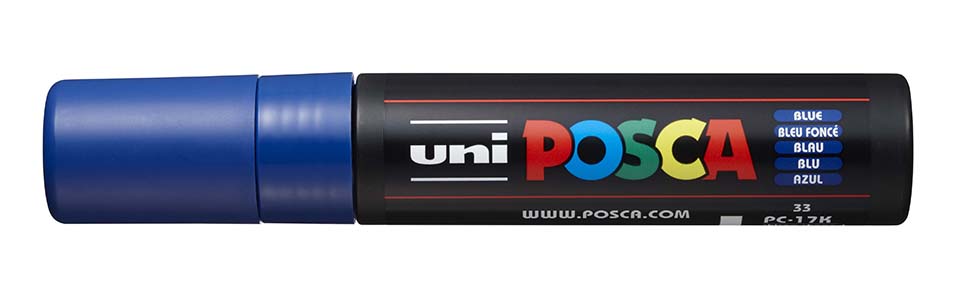 Popisovač akrylový POSCA PC-17K modrý 15mm seříznutý