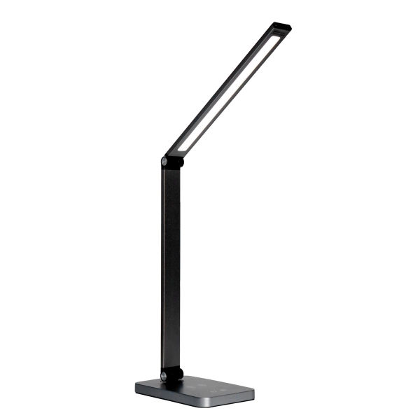 Lampa stolní Platinet PDL888B LED 10W stmívatelná, dotykové ovládání, bezdrátové nabíjení, USB port, černá