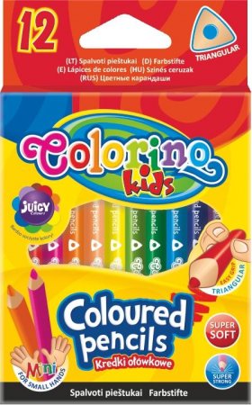 Pastelky trojhranné poloviční, 12 barev Colorino Kids