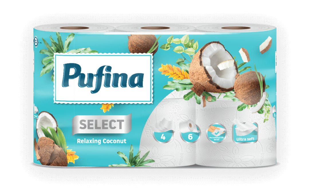 Toaletní papír 4-vrstvý Pufina Select Relaxing / 6 rolí