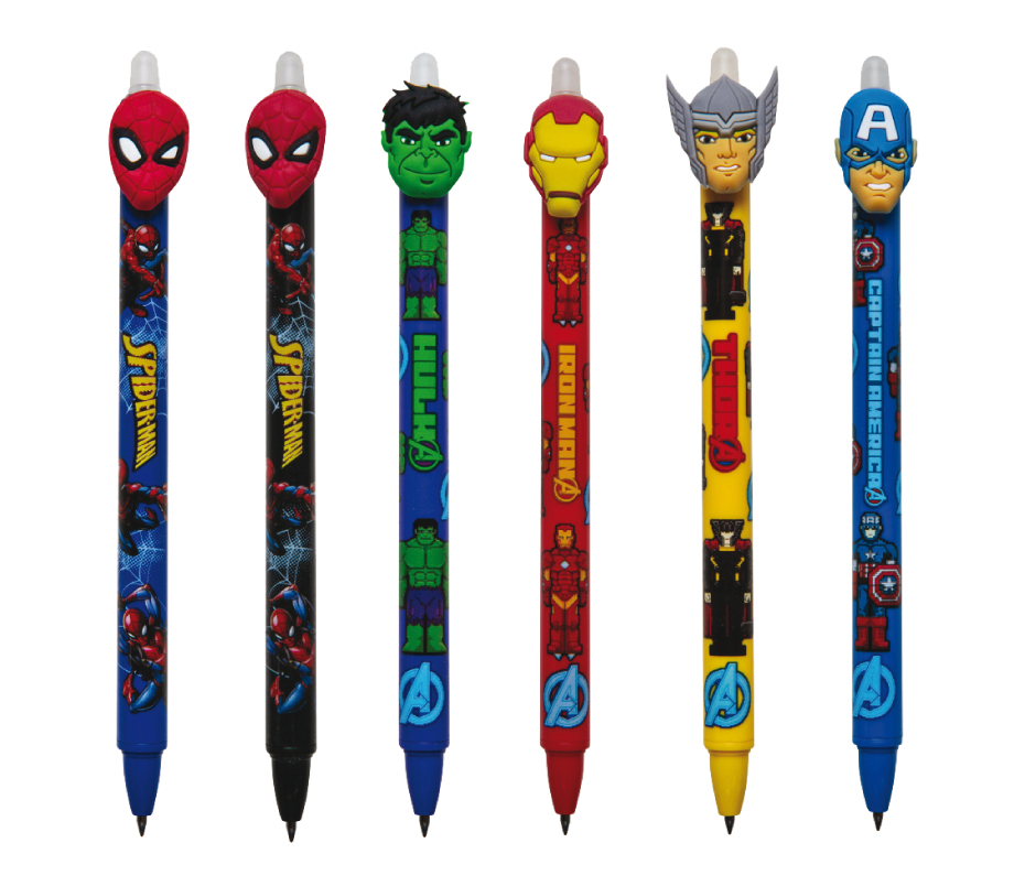 Pero gumovatelné Colorino Spiderman a Avengers (MARVEL) modrá náplň / 1 ks
