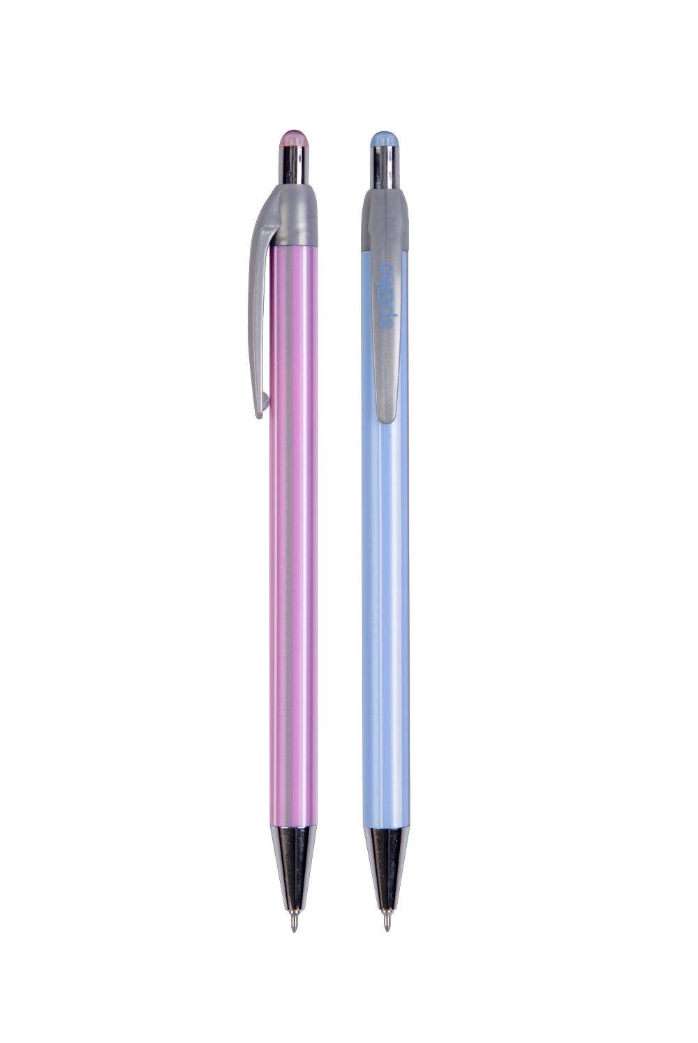 Pero kuličkové Spoko Stripes modrá náplň 0,3mm mix modré a růžové