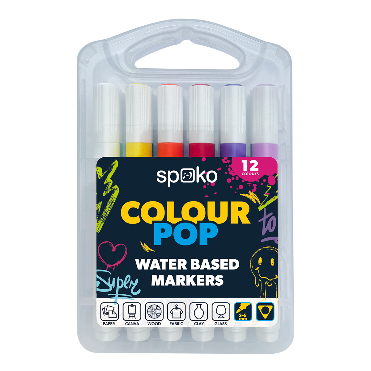 Sada popisovačů Spoko- COLOUR POP, 2 - 5 mm, 12 ks