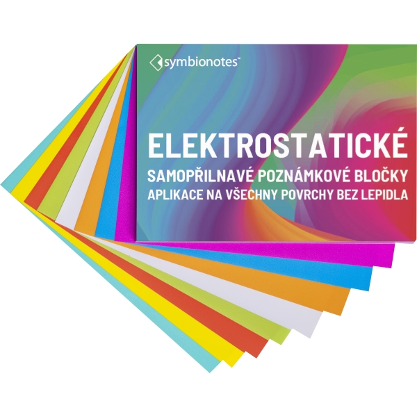 Poznámkové bločky elektrostatické Symbio 70x100 mm 7 barev