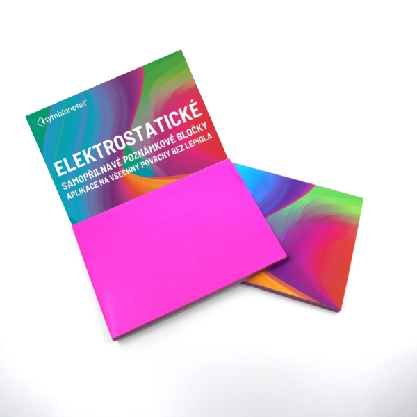 Poznámkové bločky elektrostatické Symbio 70x100 mm růžové