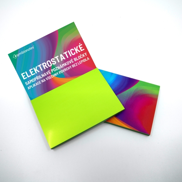 Poznámkové bločky elektrostatické Symbio 70x100 mm zelené
