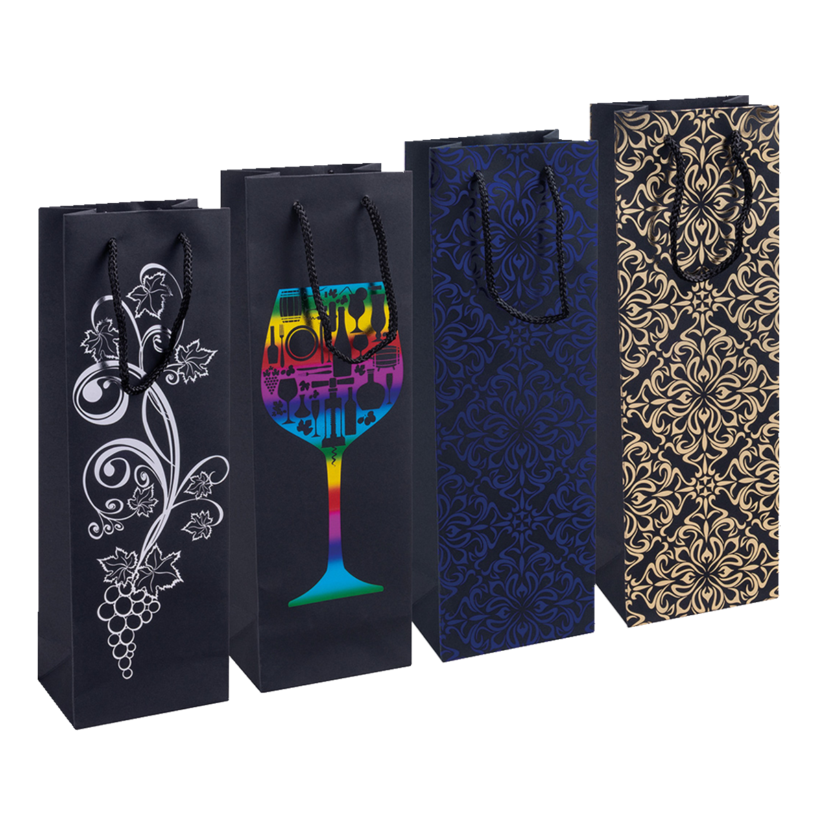 DONAU HOME dárková taška – Ornament, na 1 láhev, mix motivů